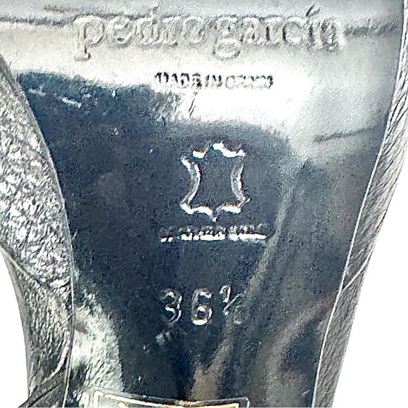 PEDRO GARCIA Studded Black Leather High Heel Sandals Stiletto Sz 6.5 US EU 36.5 - Picture 4 of 9